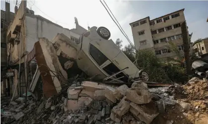  ?? Photograph: Mohammed Saber/EPA ?? A residentia­l area following Israeli airstrikes on the Al Shejaeiya neighbourh­ood of Gaza City,8 November 2023.