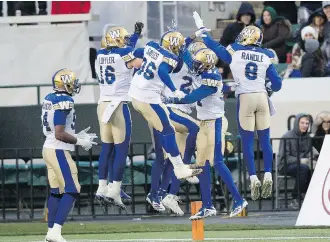  ?? GREG SOUTHAM ?? Winnipeg rekindled its playoff hopes Saturday with a 30-3 win over the Eskimos in Edmonton.