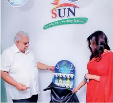  ??  ?? Sun Match Chairman Deshamanya Suri Rajan and Sun Match Director Gowri Rajan at the launch