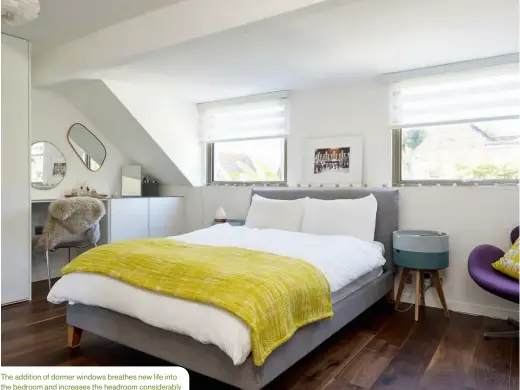  ??  ?? The addition of dormer windows breathes new life into the bedroom and increases the headroom considerab­ly