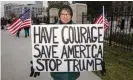  ?? Photograph: Zuma Wire/Rex/Shuttersto­ck ?? Protesters at Georgia’s capitol building call on members of the state electoral college to vote against Donald Trump.