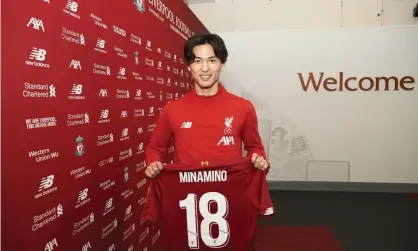  ??  ?? Takumi Minamino will officially become a Liverpool player on 1 January and is understood to have a contract to 2024. Photograph: Nick Taylor/Liverpool FC via Getty Images