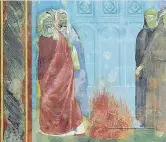  ??  ?? Il drago tra le fiamme Un dettaglio dell’affresco di Giotto che raffigura l’incontro tra san Francesco e il sultano d’egitto, Malek el-kamil, nella Basilica superiore di Assisi. Nascosto nel fuoco, il drago