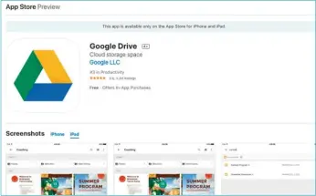  ??  ?? ▲ Sur iPhone, on peut installer les outils concurrent­s, comme Google Drive ou les solutions Microsoft. L’inverse n’est pas vrai, iCloud n’étant pas disponible sur le Store de Google.