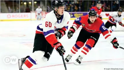  ??  ?? Luke Prokop (left) could make his debut in the National Hockey League as soon as this fall