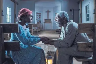  ?? GLEN WILSON/FOCUS FEATURES ?? Cynthia Erivo as Harriet Tubman and Vondie Curtis-Hall as Reverend Green in a scene from “Harriet.”