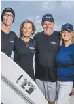  ??  ?? Bruce Harkness, Layne Beachley, Ross Nicholas and Danielle Thomson at the surf challenge.