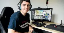  ??  ?? Year 13 school leaver Jayden Yeoman plans to apply for Waikato University’s esports scholarshi­p valued at $5000.