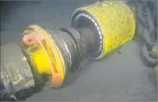  ?? SUBMITTED PHOTO ?? The flowline connector – which is used to connect underwater oil pipes to the White Rose Extension basin – is what failed on Nov. 16, causing 250,000 litres of oil to spill into the Atlantic Ocean
