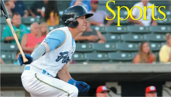  ?? HANDOUT PHOTO ?? Myrtle Beach Pelicans player Jared Young bats against the Carolina Mudcats in an undated handout photo.