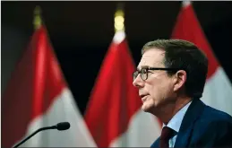  ?? CP FILE PHOTO ?? Bank of Canada governor Tiff Macklem speaks in Ottawa on Dec. 15, 2020.