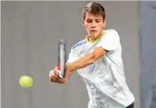  ?? FOTO: VOLKER STROHMAIER ?? Trifft in Biberach im entscheide­nden Match um einen Platz im Feld der Männer auf Justin Schlageter (TK GW Mannheim): Kai Lemstra vom TC Aschheim.