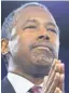  ?? , AFP/ GETTY IMAGES ?? “You know, there’s a lot of people who love me, they just won’t vote for me,” Ben Carson told a CPAC audience Friday.