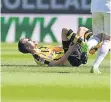  ?? FOTO: DPA ?? Schmerzhaf­tes Saisonende für den Dortmunder Julian Weigl.