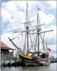  ?? SUBMITTED PHOTO ?? The replica of the Dove sits docked at the Chesapeake Bay Marine Museum in St. Michaels. Historic St. Mary’s City, the ship’s home port, and the marine museum are partnering to design and build a new Dove.