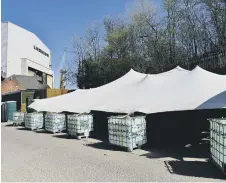  ??  ?? A huge stretch tent has been installed at the pub