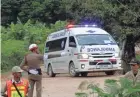  ?? PONGMANAT TASIRI/EPA-EFE ?? An ambulance takes one of the boys trapped in a cave to a hospital Tuesday in Thailand.
