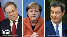  ??  ?? Armin Laschet, Angela Merkel, Markus Söder (von links)