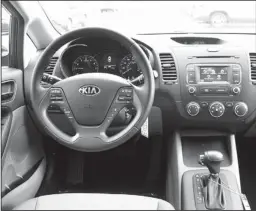  ??  ?? The redesigned Kia Forte has an upgraded interior with luxury options such as adjustable steering modes.
