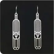  ?? ?? Elegant, modern and timeless, the "Hang in there a little longer" cat dangle earrings by Cat Modern are the perfect gift for design-forward cat people. $50, catmodern.com
