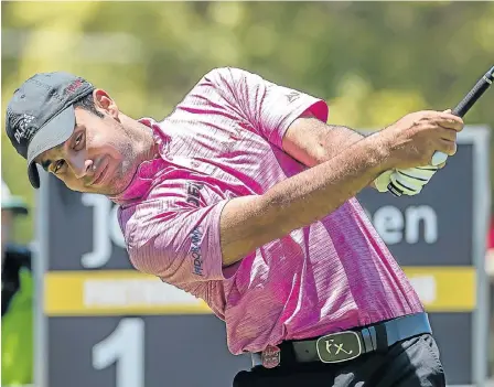  ?? Picture: GORDON ARONS/GALLO IMAGES ?? IN FRONT: India’s Shubhankar Sharma tees off during the Joburg Open at the Randpark Golf Club. Sharma leads by four strokes with 11 holes to play on the Firethorn course