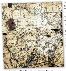  ?? ?? A map of Pearl Harbor recovered from a captured Japanese midget submarine (Mediavine.com)