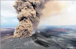  ?? PHOTOS COURTESY OF U.S. GEOLOGICAL SURVEY ?? Ash rises Friday after a magnitude 6.9 earthquake struck on the south flank of the Mount Kilauea volcano on the Big Island of Hawaii. The volcano has forced out nearly 1,700 people.