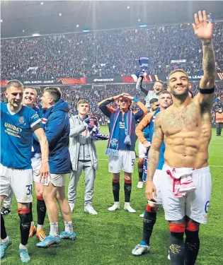  ?? ?? . . . and no doubt some of those same fans were inside Ibrox last Thursday as their heroes booked their Europa League Final place in Seville.