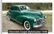  ?? ?? Chevrolet Coupé Stylemaste­r 1948