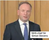  ??  ?? NHS chief Sir Simon Stevens