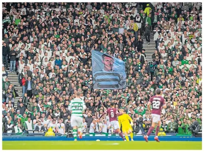  ??  ?? Celtic take on Hearts in front of a full house at Hampden in the 2019 Scottish Cup Final, which the Hoops won 2-1 2019