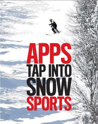  ?? SEAN KILPATRICK/THE CANADIAN PRESS ?? Some apps for skiers are sophistica­ted enough to identify the time spent in lift lines versus the time spent on the snow. The downside? Most phones don’t respond well to the cold.