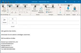  ??  ?? In der einfachste­n Form ist eine elektronis­che Unterschri­ft einfach nur eine Signatur mit Name und Anschrift, die unter eine Mail oder in ein Dokument gesetzt wird. Der Beweiswert ist allerdings gering.