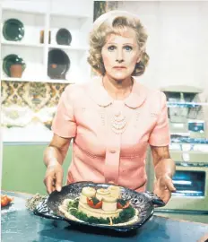  ??  ?? TV staple: Fanny Cradock, above, presented BBC cooking shows from the Fifties to the Seventies