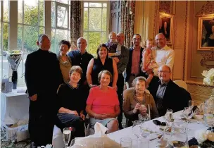  ??  ?? Edna Walmsley and her family on her 100th birthday at the Dunkenhalg­h Hotel