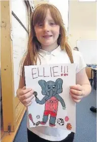  ??  ?? Great effort A P7 pupil was the winner of the sports mascot design competitio­n