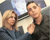  ?? ZANELE ZULU/ African News Agency (ANA) ?? ETHEKWINI deputy mayor Fawzia Peer with Mohammed Tamimi, who was shot in riots in Palestine and has come to South Africa for reconstruc­tive surgery. |