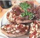  ??  ?? Bruschetta, the perfect holiday appetizer, is made simple in three different versions by Lidia Bastianich at Lidia’s restaurant in Kansas City, Mo.