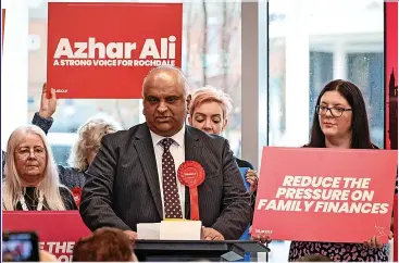  ?? ?? DISOWNED: Labour has finally dropped Rochdale by-election candidate Azhar Ali