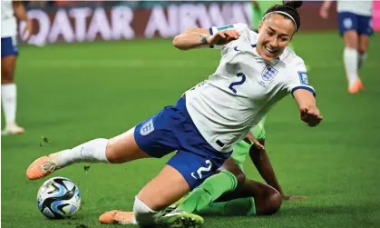  ?? ?? Lucy Bronze, in World Cup action for England against Nigeria, says the belief in the team is huge. Photograph: Darren England/EPA