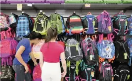  ?? ROBERTO KOLTUN El Nuevo Herald, file ?? Backpacks are among the items that can be purchased tax-free in Florida from July 31 to Aug. 9. The taxes are also waived for the first $1,000 of the sales price of a computer.