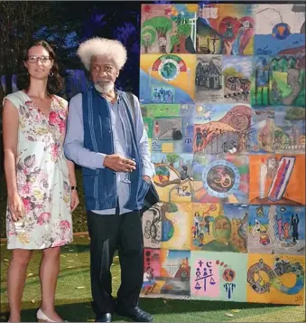  ??  ?? The British Deputy High Commission­er, Ms. Harriet Thompson and Nobel Prize winning Playwright, Prof. Wole Soyinka at a reception to mark 30 years of the UN Convention on the Rights of the Child