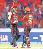  ?? Sportzpics/bcci ?? Travis Head and Abhishek Sharma’s 167-run unbeaten opening stand gave SRH a facile win over LSG.