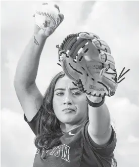  ?? Brett Coomer / Staff photograph­er ?? Angleton righthande­r Aaliyah Garcia went 30-2 in the circle and recorded 279 strikeouts. She also hit .447 with 65 RBI and a .748 slugging percentage.