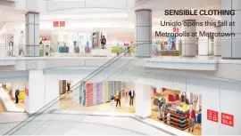  ??  ?? SENSIBLE CLOTHING Uniqlo opens this fall at Metropolis at Metrotown