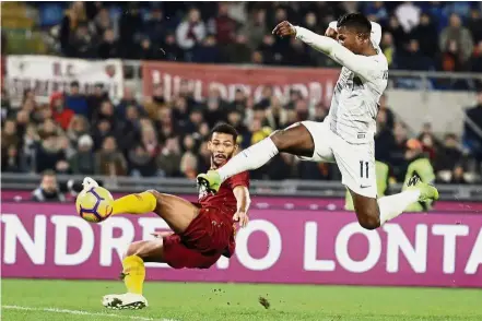  ??  ?? Firing on: Inter Milan’s Keita Balde (right) scoring his side’s opening goal during the Serie A match against Roma on
