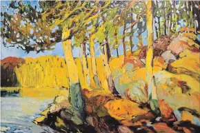  ??  ?? Patricia Lynes, “Hogan Lake, Algonquin Park,” oil on board.