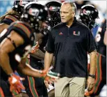  ?? ANDRES LEIVA / THE PALM BEACH POST ?? Hurricanes coach Mark Richt is 19-7 in his first two seasons since he took over after being fired at Georgia. The Hurricanes went 10-3 last season and reached the ACC title game.