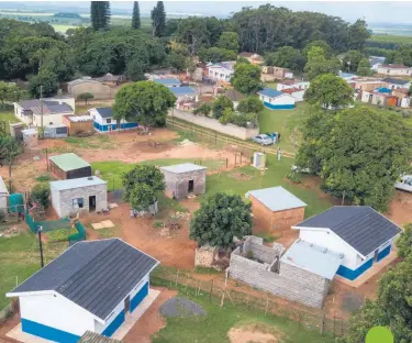  ??  ?? A further ten houses were completed in 2020 as Phase 2 of the Dube housing project in the Madlankala area under Inkosi Dube. With a contract value of close to R2-million, the appointed and on-site contractor was Nomuntu Constructi­on & Projects, a 100% black women-owned company, which employs 5 females and 15 males – all youths.