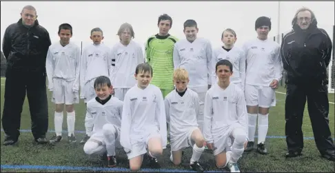  ??  ?? WISBECH ST MARY PURPLE UNDER 13s: Pictured from the left are, back, Stuart Ablett, Craig Peeling, Danny Murphy, Lucas Ablett, Aaron Watson, Charlie Bedon, Callum Elsey, Reagan Rose, Dave Rose, front, Tadas Genulevili­us, Coner Ruthven, Bartek Ziabra and...